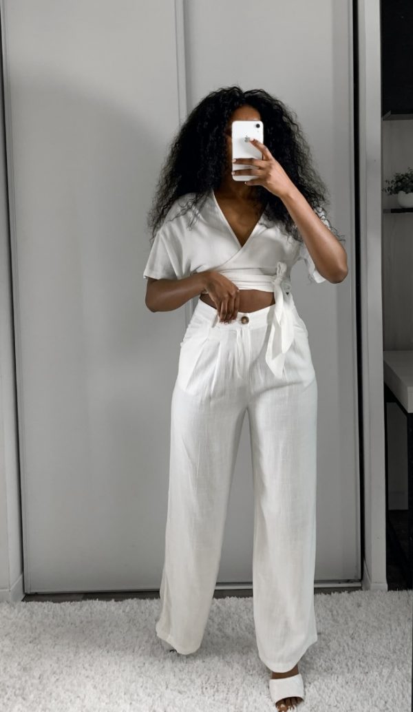 PANTALON LIN BLANC – Image 2