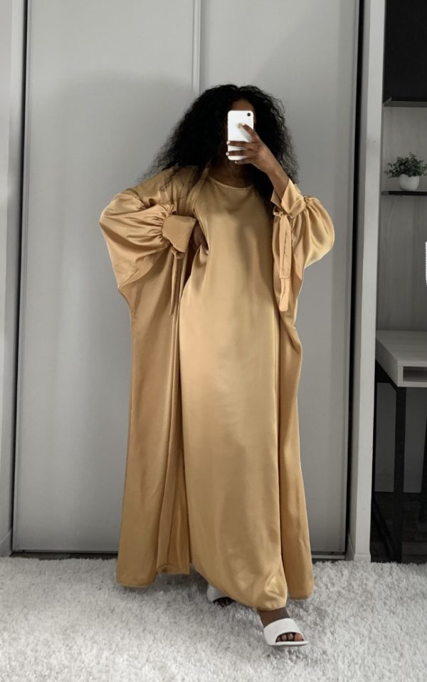 ABAYA LAYLA 2 PIÈCES DORÉ – Image 2