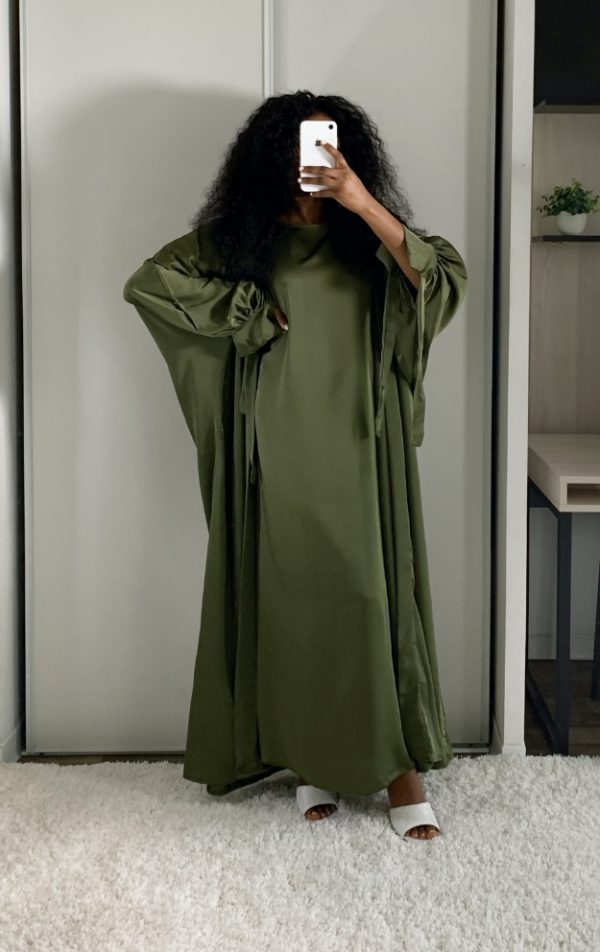 ABAYA LAYLA 2 PIÈCES VERT OLIVE