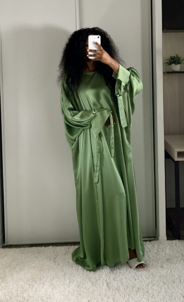 ABAYA LAYLA 2 PIÈCES VERT EMERAUDE – Image 2