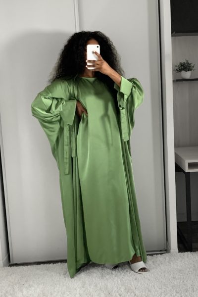 ABAYA LAYLA 2 PIÈCES VERT EMERAUDE